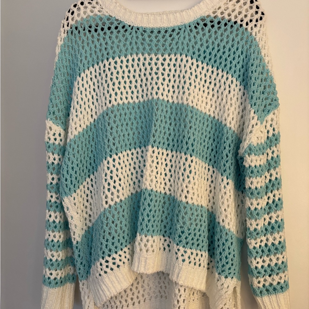 Vintage Blue and White Striped Sweater